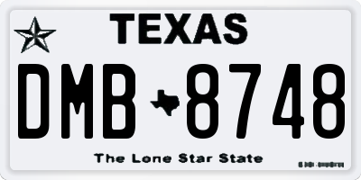 TX license plate DMB8748