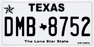 TX license plate DMB8752