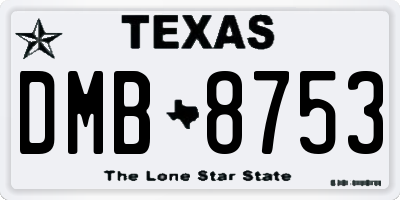 TX license plate DMB8753