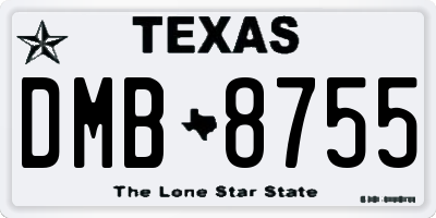 TX license plate DMB8755