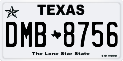 TX license plate DMB8756