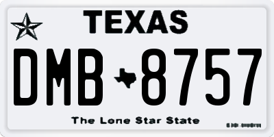 TX license plate DMB8757