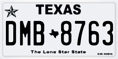 TX license plate DMB8763