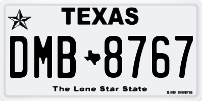TX license plate DMB8767