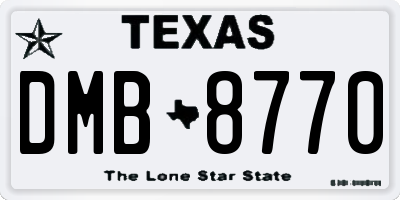 TX license plate DMB8770
