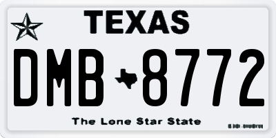 TX license plate DMB8772