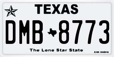 TX license plate DMB8773