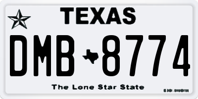 TX license plate DMB8774