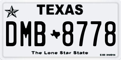 TX license plate DMB8778