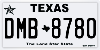 TX license plate DMB8780