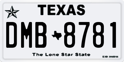 TX license plate DMB8781