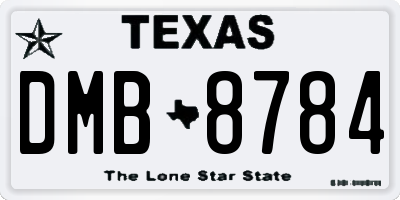 TX license plate DMB8784