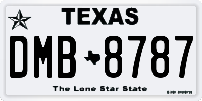 TX license plate DMB8787