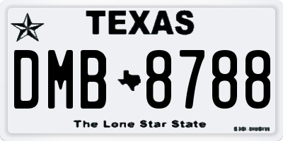 TX license plate DMB8788