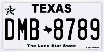 TX license plate DMB8789