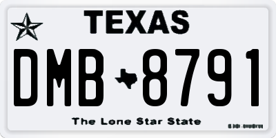 TX license plate DMB8791