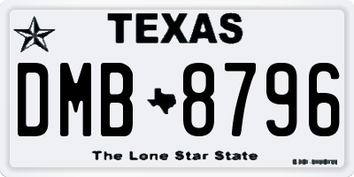 TX license plate DMB8796