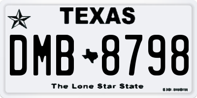 TX license plate DMB8798