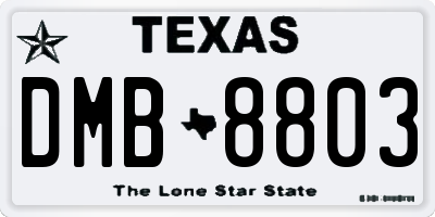 TX license plate DMB8803