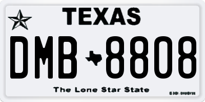TX license plate DMB8808