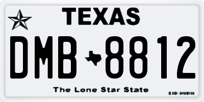 TX license plate DMB8812
