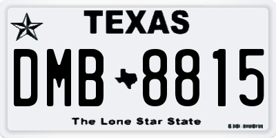 TX license plate DMB8815