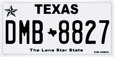 TX license plate DMB8827