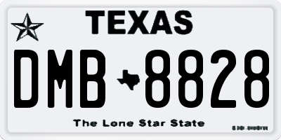 TX license plate DMB8828