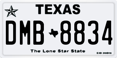 TX license plate DMB8834
