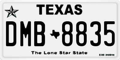 TX license plate DMB8835