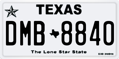 TX license plate DMB8840