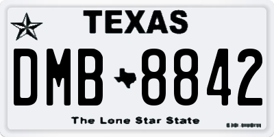 TX license plate DMB8842