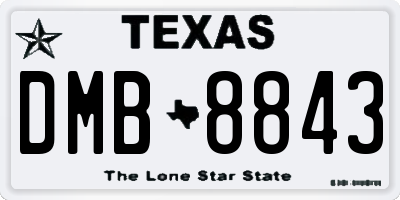 TX license plate DMB8843