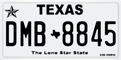 TX license plate DMB8845