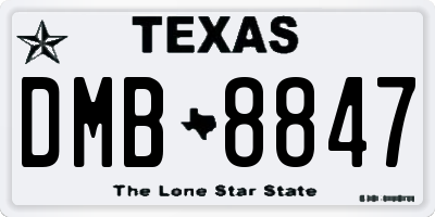 TX license plate DMB8847