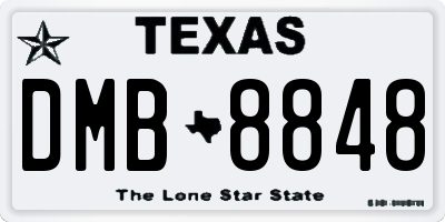 TX license plate DMB8848