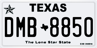 TX license plate DMB8850