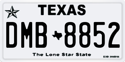 TX license plate DMB8852