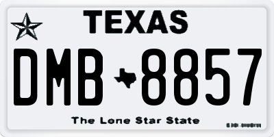 TX license plate DMB8857