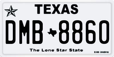 TX license plate DMB8860