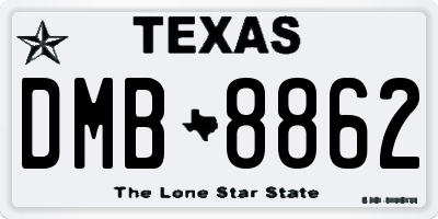 TX license plate DMB8862