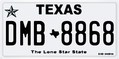 TX license plate DMB8868