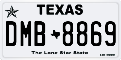 TX license plate DMB8869