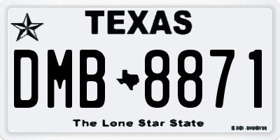 TX license plate DMB8871