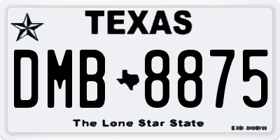 TX license plate DMB8875