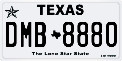TX license plate DMB8880