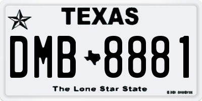 TX license plate DMB8881