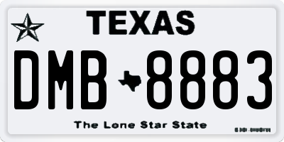 TX license plate DMB8883