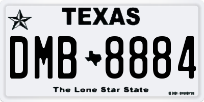 TX license plate DMB8884