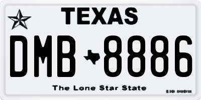 TX license plate DMB8886